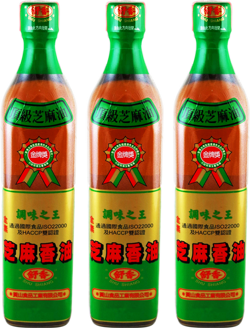 舒香 芝麻香油, 500ml, 3瓶