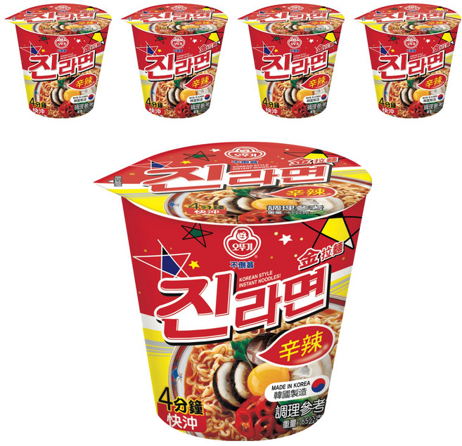 OTOKI 不倒翁 杯麵 金拉麵 辛辣 65g, 5入