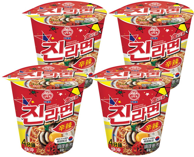 OTOKI 不倒翁 杯麵 金拉麵 辛辣 65g, 4入
