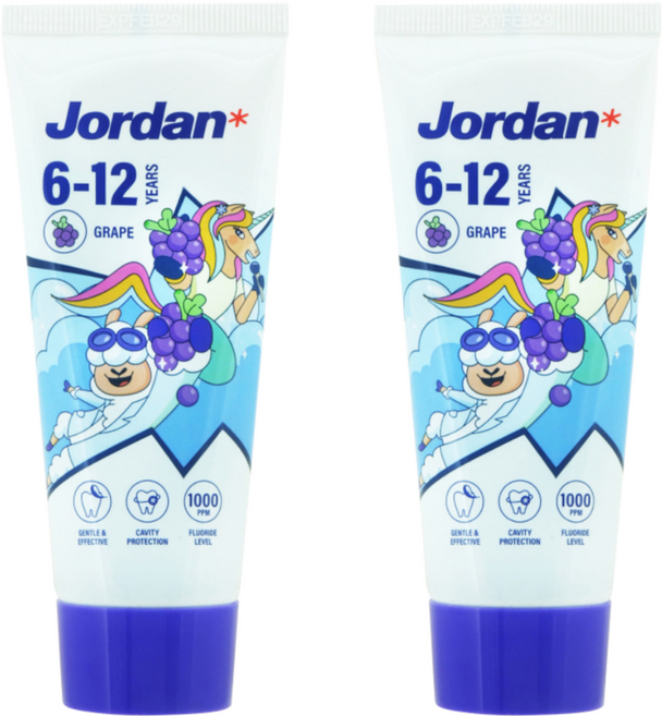 JORDAN清新水果味兒童牙膏, 2條, 75g