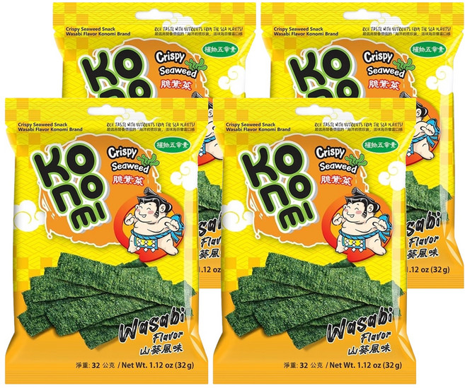 Konomi 相撲手 脆紫菜 山葵風味, 32g, 4包