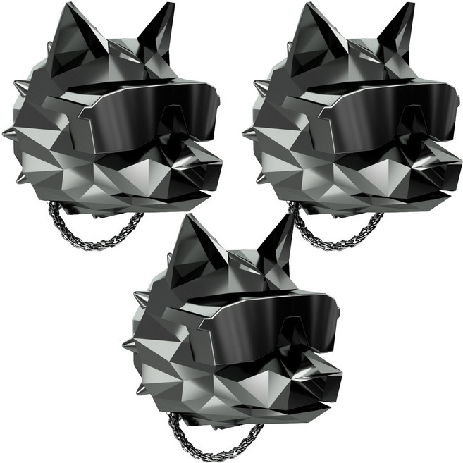 쓰리나인 힙한늑대 불독 프리미엄 차량용 방향제 크롬블랙, 3개, 클린코튼