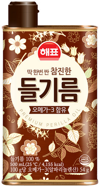 해표 참진한 들기름, 500ml, 1개
