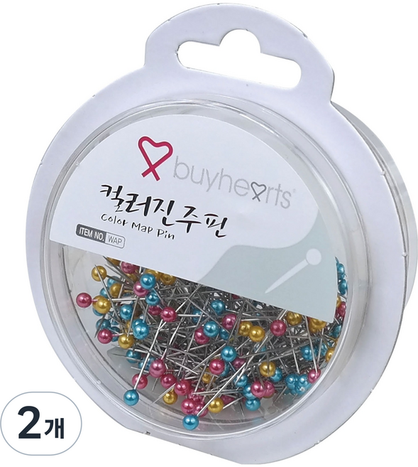 buyhearts 世界彩色珍珠別針 WAP, 2個, 270入