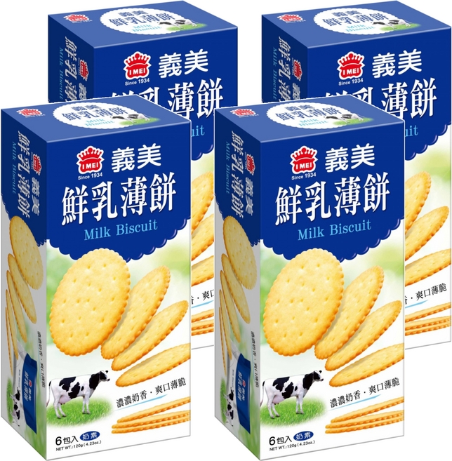 義美 鮮乳薄餅, 120g, 4盒