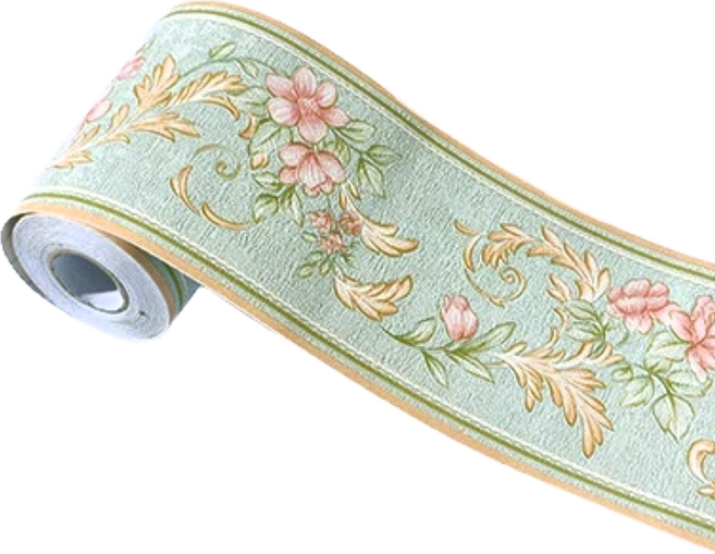 iINDOORS 英倫家居 歐風加厚踢腳線腰線貼 L 200g, L款 青色, 1捲