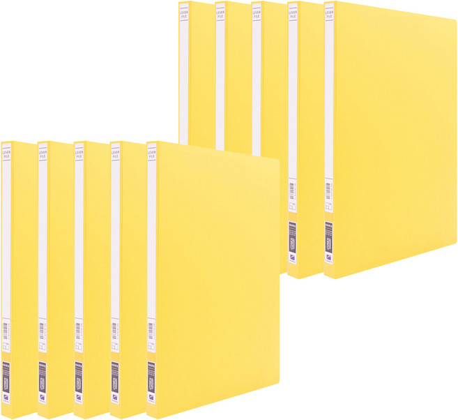 희망사무포인트 펀치리스 PP 레바화일 A4, 노랑, 10개