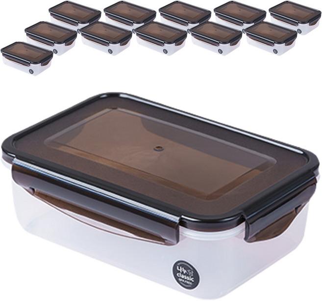 나누담 클래식 음식보관 밀폐용기, 12개, 1.1L