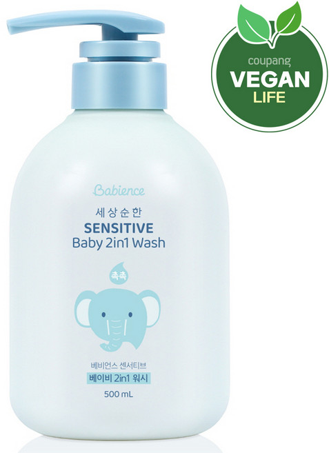 베비언스 센서티브 베이비 투인원 워시 파우더플로럴향, 500ml, 1개