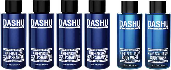 다슈 데일리 한방 두피 골드 샴푸 EX 50ml x 2p + 다슈 데일리 비타플렉스 올인원 바디워시 50ml x 1p, 2세트