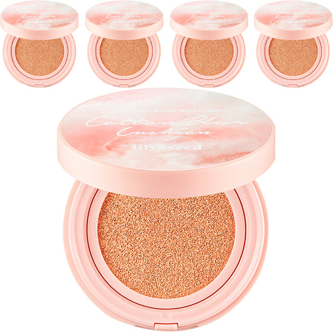 릴리바이레드 코튼 블러 쿠션 파운데이션 15g, 21호 누드코튼, 5개