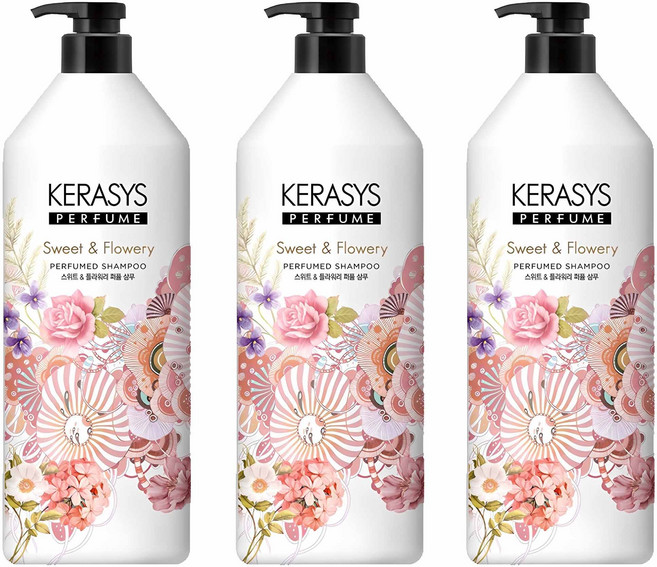 케라시스 퍼퓸 샴푸 스위트 앤 플라워리, 1L, 3개