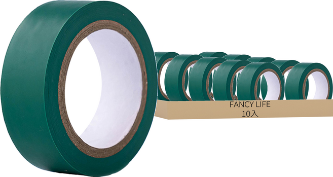 FANCY LIFE 電工絕緣膠帶 綠色 10入, 1組