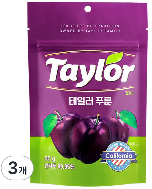테일러 푸룬건자두, 50g, 3개