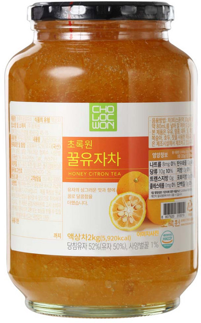 초록원 꿀유자차, 2kg, 1개입, 1개