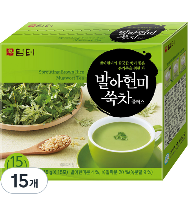 담터 발아현미 쑥차 플러스, 15g, 15개입, 15개