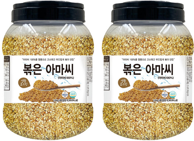 대구농산 볶은 아마씨 통, 1.6kg, 2개