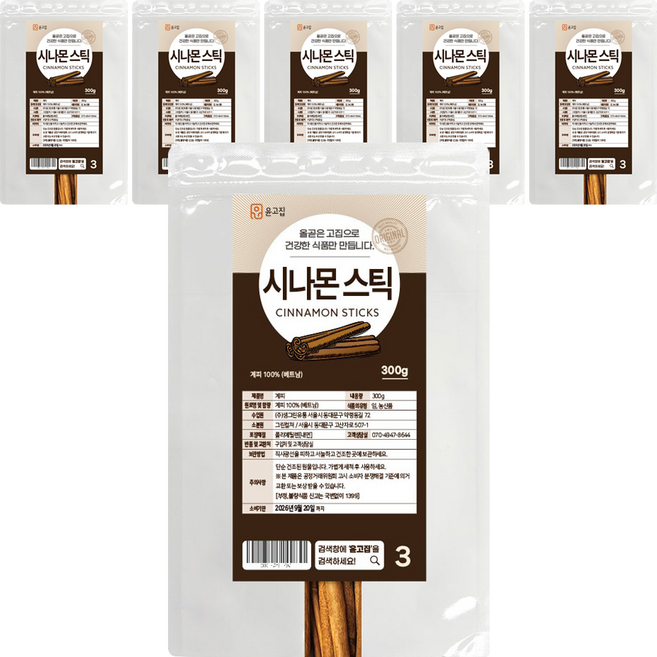 윤고집 시나몬 스틱, 300g, 6개