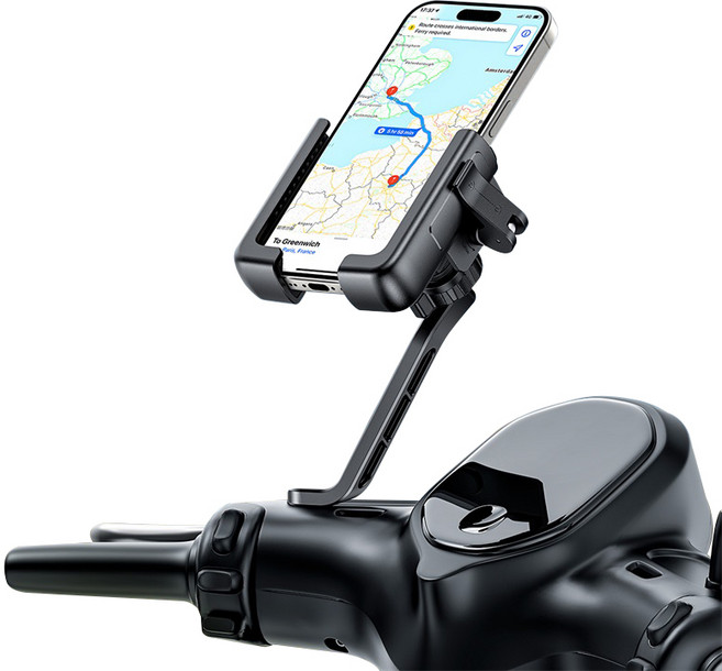 Baseus 倍思 GoTrip 系列 自行車 機車 後照鏡 側邊 手機支架, 黑色, 1個