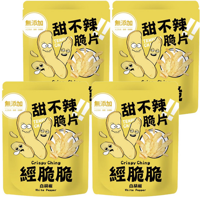 Crispy Ching 經脆脆 甜不辣脆片 白胡椒口味, 45g, 4包