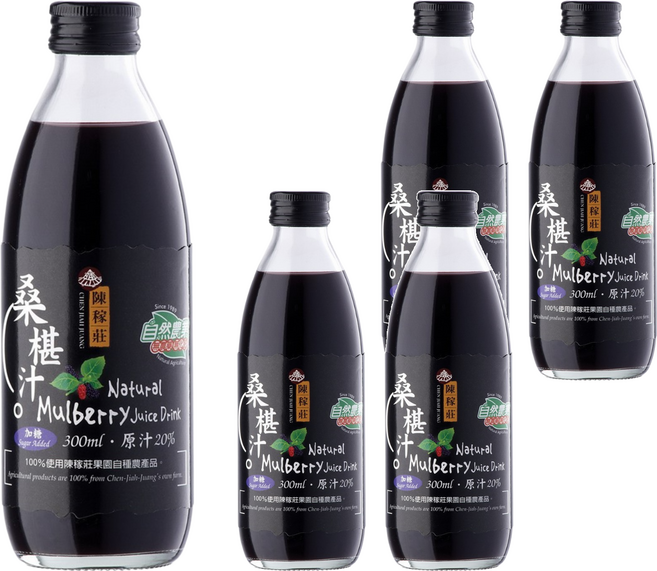 陳稼莊 即飲桑椹汁 加糖, 300ml, 5瓶