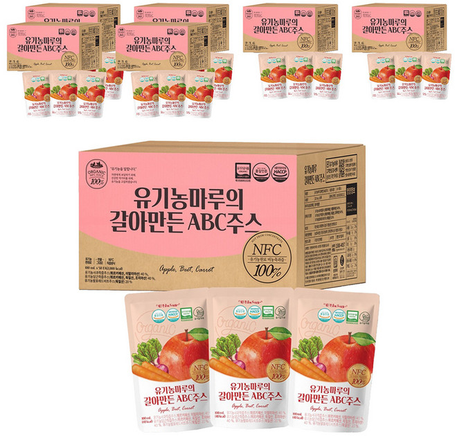 유기농마루 갈아만든 ABC 주스, 100ml, 350개