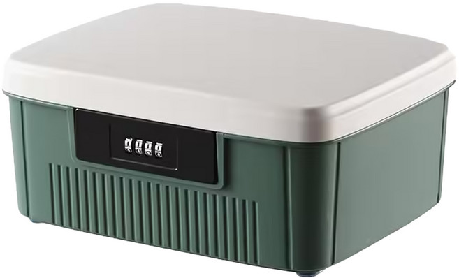 FAmILyLIFE 生活 珍藏加厚4碼密碼收納箱 4L, 綠色, 1個