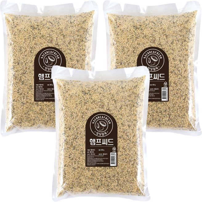 월드그린 싱싱 햄프씨드, 800g, 3개