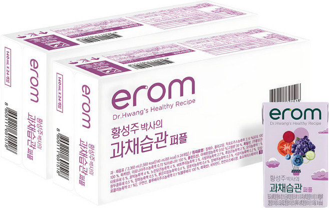 이롬 황성주 과채습관 퍼플, 140ml, 48개