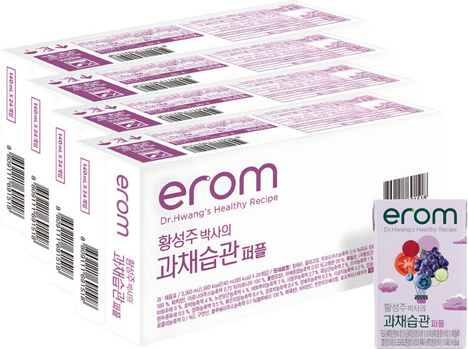 이롬 황성주 과채습관 퍼플, 140ml, 96개