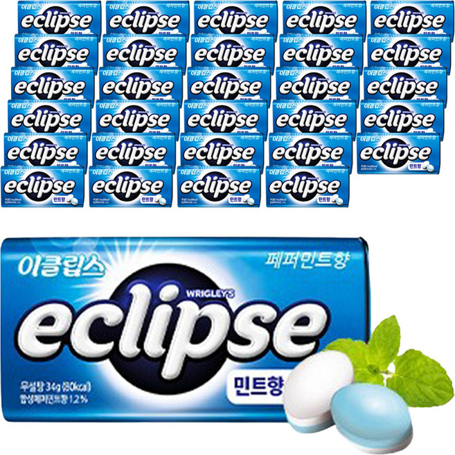 이클립스 페퍼민트향 캔디, 34g, 30개