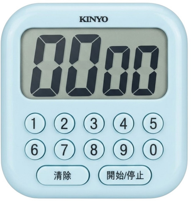 Kinyo 電子式多按鍵正倒數計時器, 1入, 電子式 青色
