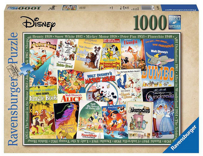 Ravensburger 維寶 迪士尼經典海報拼圖, 1000片, Multicolor, 1盒