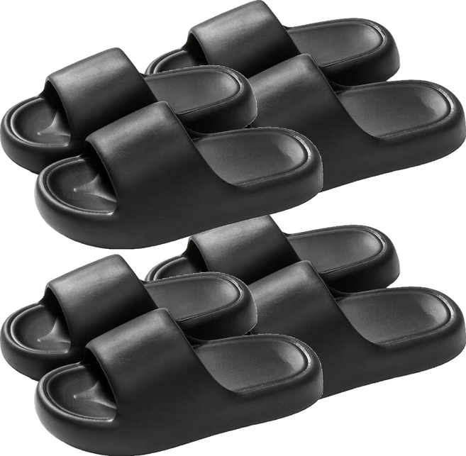 小麥購物 踩屎感拖鞋 4雙, 40~41, 時尚黑