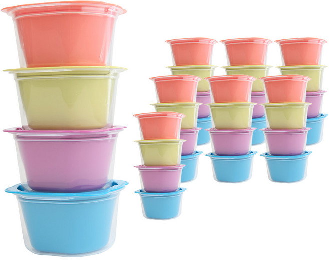 이지앤프리 맛쿡 밀폐용기 8종 24개입 세트, 뚜껑 8p + 외부용기 8p + 내부용기 8p, 4세트