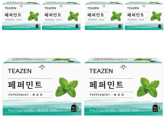 티젠 페퍼민트 티백, 1.2g, 20개입, 6개