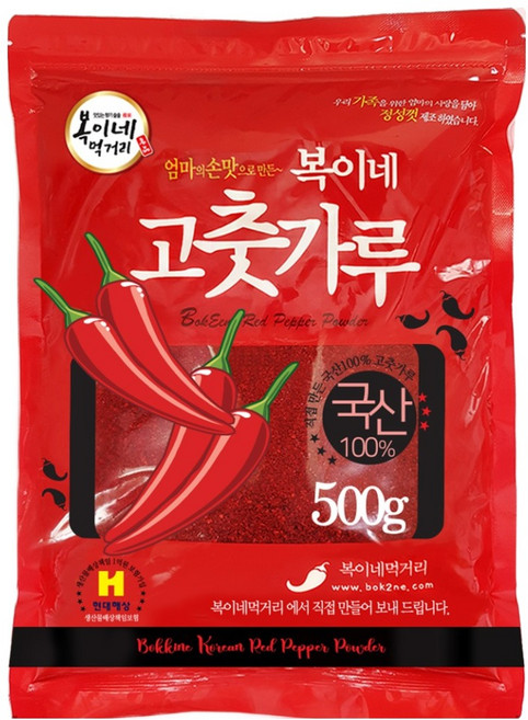 복이네먹거리 국산 고추가루 보통맛 김치용, 500g, 1개
