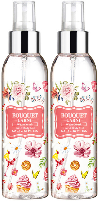 부케가르니 프래그런스드 헤어 앤 바디미스트 화이트머스크, 145ml, 2개