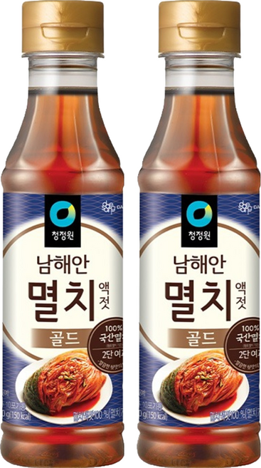 청정원 남해안 멸치액젓 골드, 500g, 2개