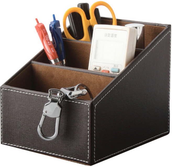 가죽 데스크 오거나이저, 브라운, 1개