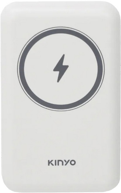 Kinyo 磁吸無線充電行動電源 Type-C + USB-A, KPB-2304, 灰色