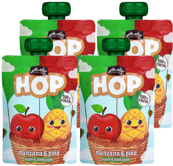 아넬라 HOP 과일 퓨레, 100g, 4개, 혼합맛(사과/파인애플)