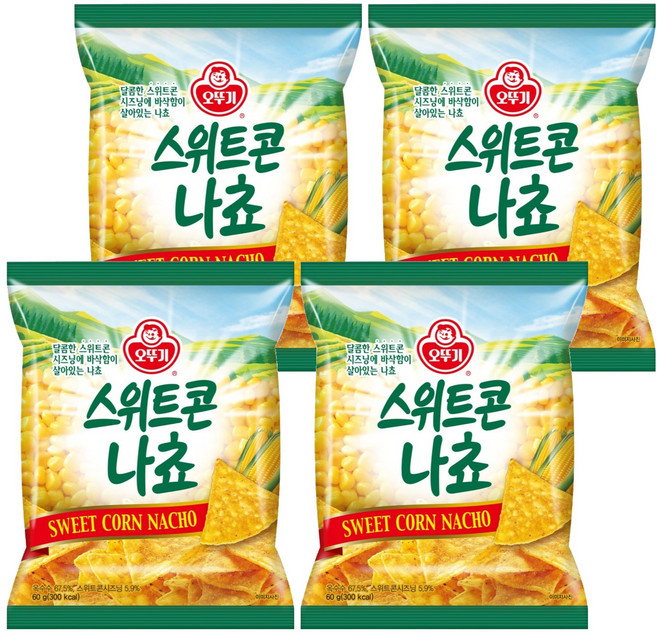 오뚜기 스위트콘 나쵸, 60g, 4개