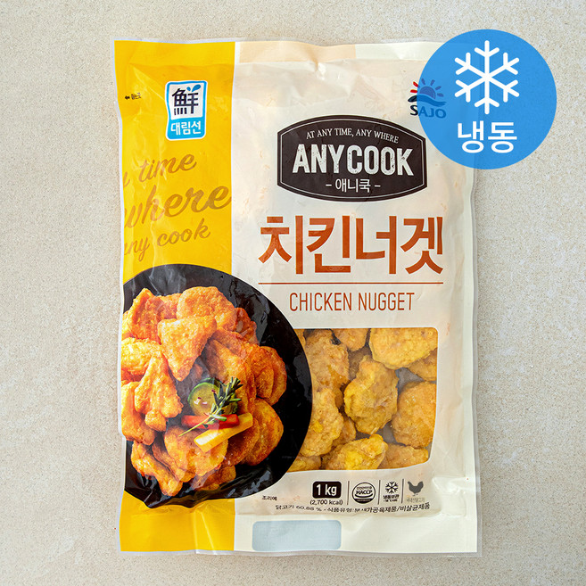 대림선 애니쿡 치킨너겟 (냉동), 1kg, 1개
