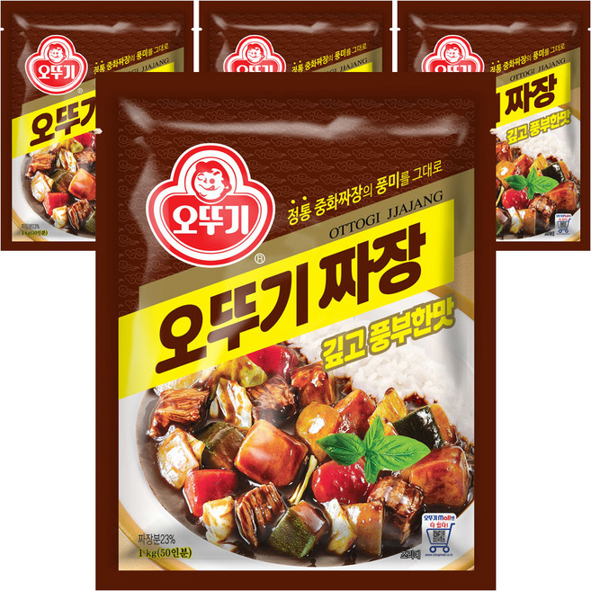 오뚜기 짜장 깊고 풍부한맛, 1kg, 4개
