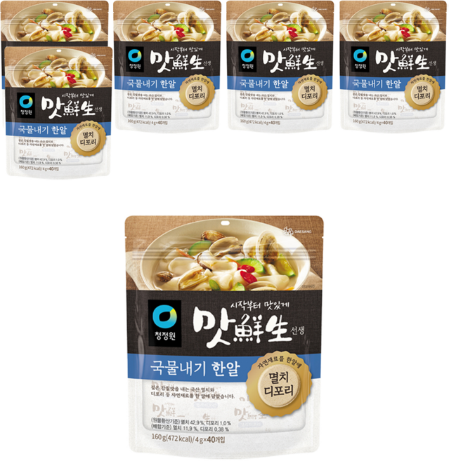 맛선생 멸치 디포리 국물내기 한알 40개입, 160g, 6개
