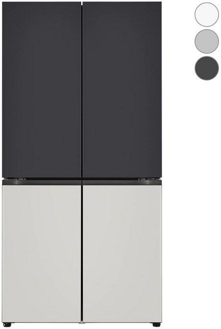 [색상선택형] LG 오브제 양문형 메탈 디오스 베이직 컬렉션 냉장고 방문설치, M872MBG042