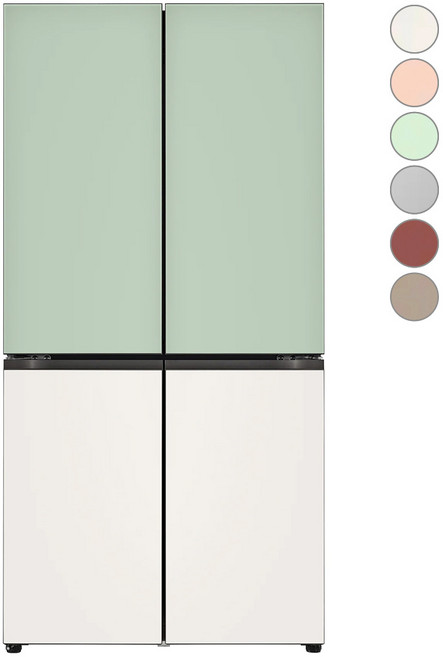 [색상선택형] LG 오브제 양문형 글라스 디오스 베이직 컬렉션 냉장고 방문설치, M872GMB031S