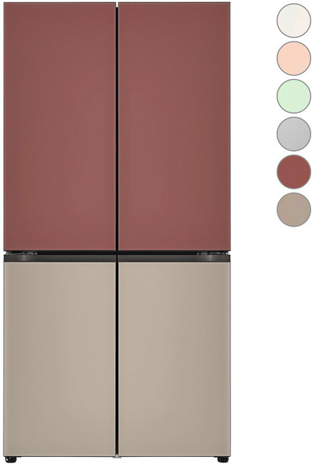 [색상선택형] LG 오브제 양문형 글라스 디오스 베이직 컬렉션 냉장고 방문설치, M872GRC031S