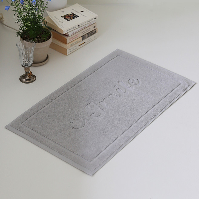 호텔식 프리미엄 욕실 면발매트, 그레이스마일